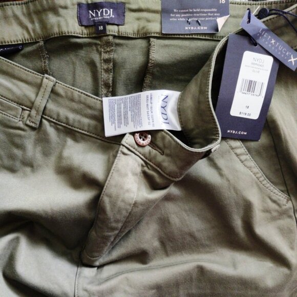 NYDJ Olive Trousers, Kut from Kloth Khaki Tunic, Floral Vest, 3 Piece, Sz XL-2X - Picture 11 of 15